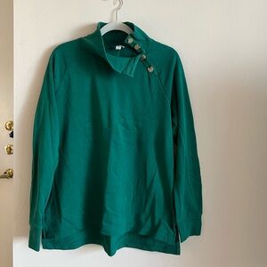 J. Crew Wide Button-Collar Medium Sweater